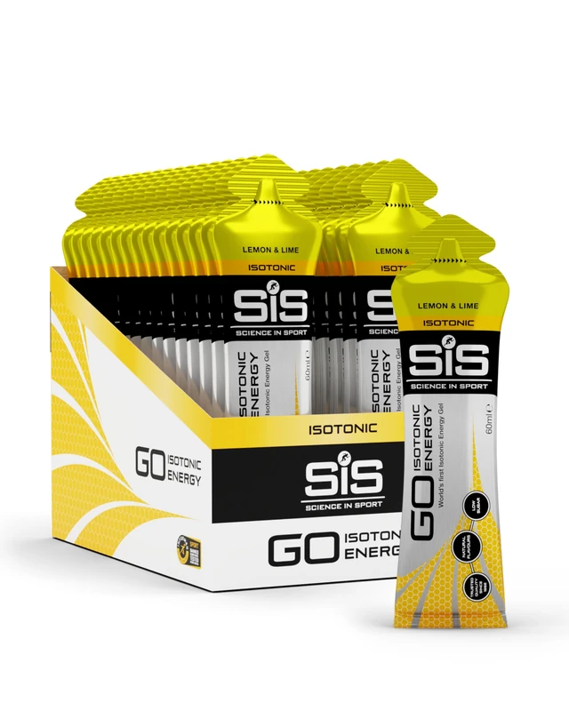 Science in Sport | SiS Go Isotonic Energy Gel | 0.6g Sugar & 22g Carbohydrates per Gel | Vegan | Digestible & Practical | Consumed Without Water | Informed Sport Tested | Lemon & Lime, 30 x 60ml Gels