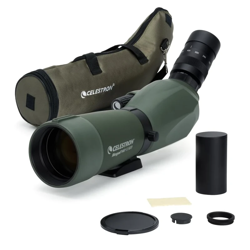 Celestron 52304 Regal M2 16-48x65mm ED Angled Zoom Spotting Scope with Multi-Coated Optics, BaK-4 Prism Glass, Lightweight Magnesium Alloy Body and Padded Carry Case, Green - Image 1