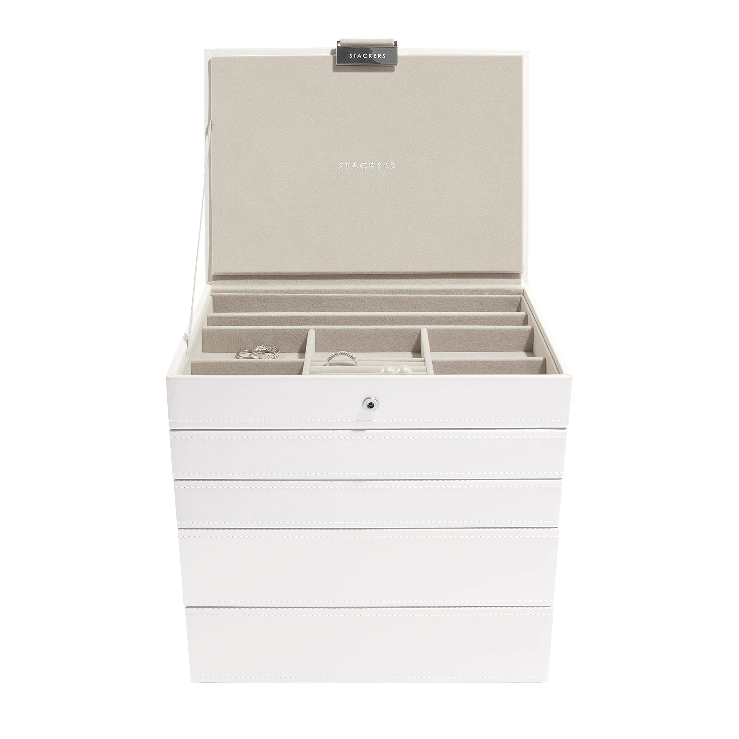 Stackers White Classic Medium Jewellery Box, Set of 5