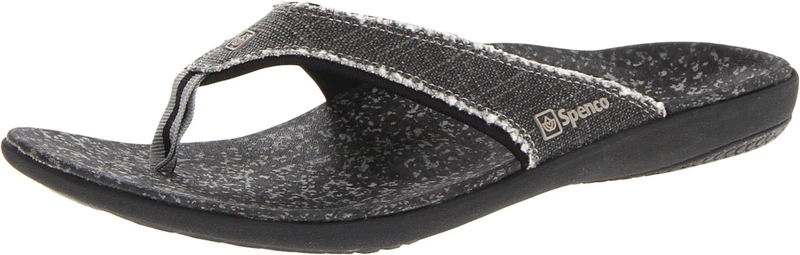 Spenco Men's Yumi Canvas Sandal, Black, 7 UK