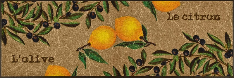 Wash Dry Door Mat, Lemon, multicolored, 60 x 180 cm