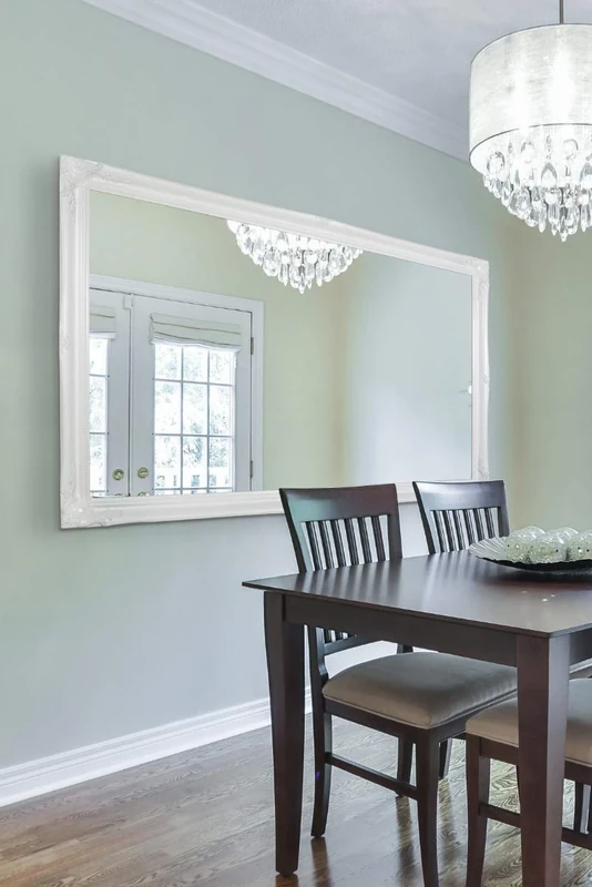 Large Ornate White Mirror Classic Antique Style Frame 5Ft6 X 3Ft6 168cm x 107cm