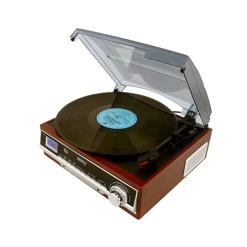 camry Turntable with Radio White and Brown, Multicolour, One Size CR 1113 - Image 1