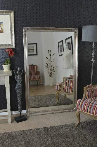 Large Silver Antique Ornate Design Big Wall Mirror New 5Ft6 X 3Ft6 167cm X 106cm