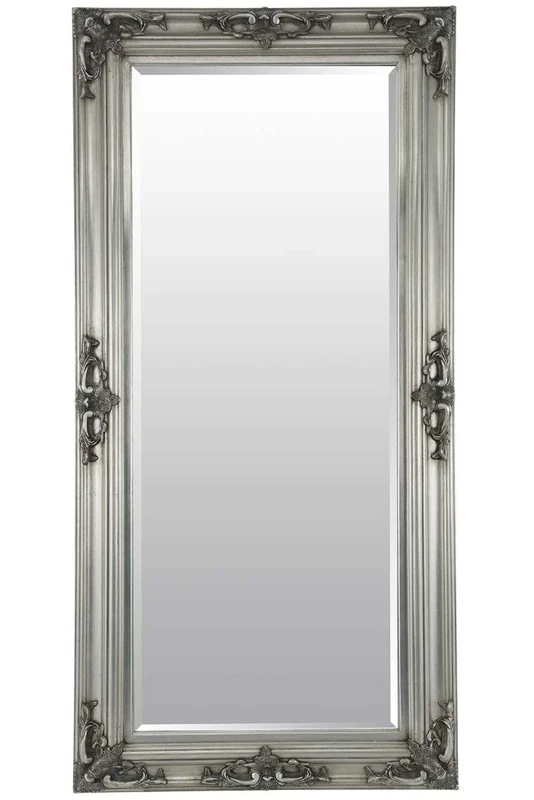 Large Silver Shabby Chic Ornate Big Wall Mirror Bargain 5Ft10X2Ft10 178cm X 87cm