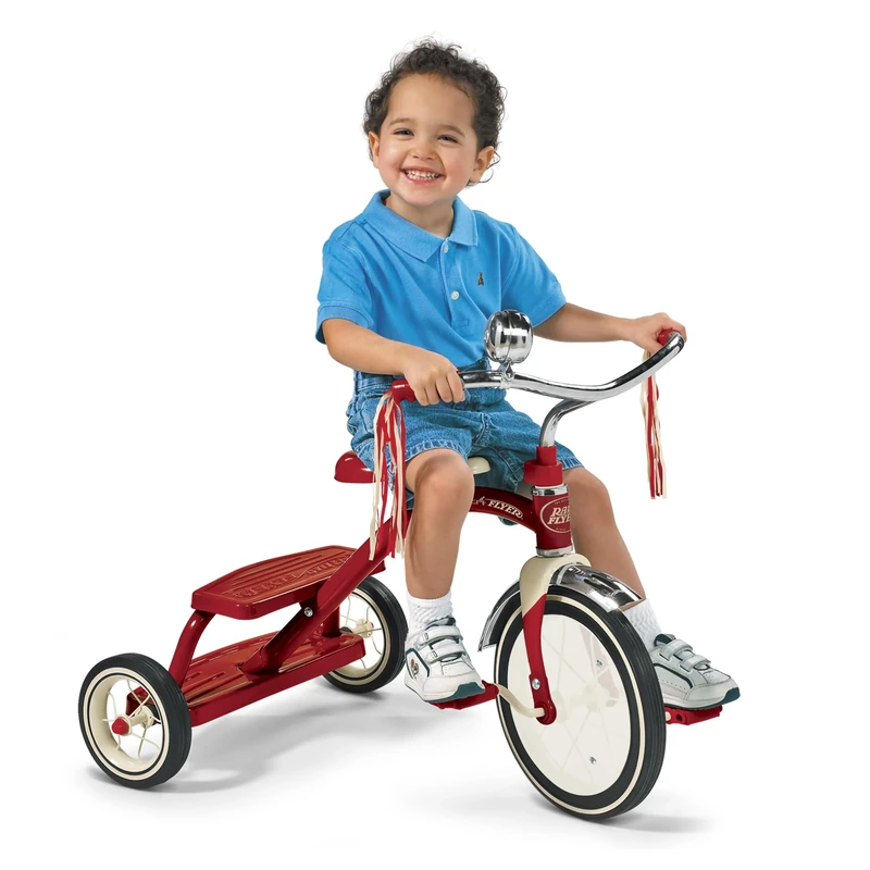 Radio Flyer Classic Red Dual Deck Tricycle, Outdoor Toddler Trike, Ages 2-5
