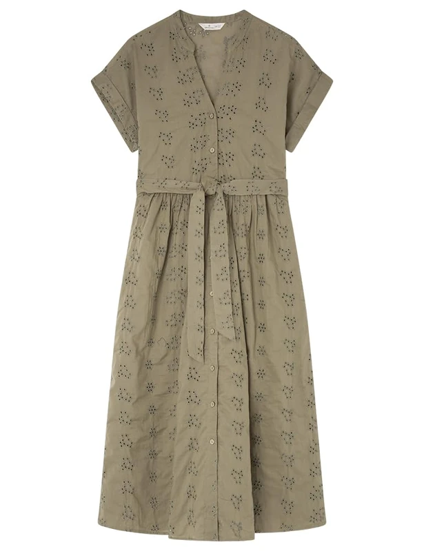 SPRINGFIELD Women's Shiffly Shirt Midi Dress, Green Tea, 6 - Image 1