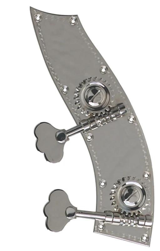 Rubner 140-104 Bass Mechanism for Double Bass, Tyrolean Form 4/4-3/4, 2 Pieces, 4-String, Nickel-Plated, Made in Germany