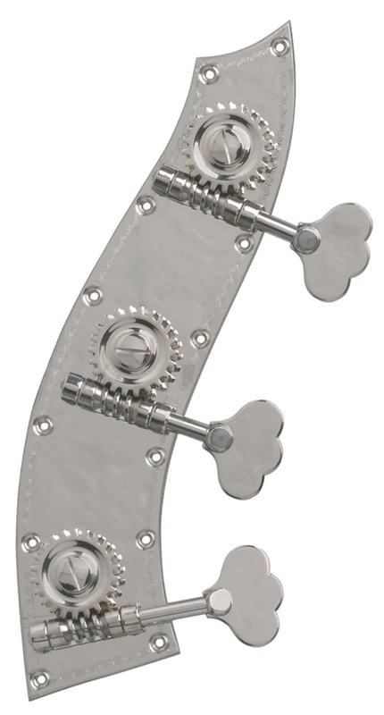Rubner 140-104-5 Bass Mechanism for Double Bass, Tyrolean Form 4/4-3/4, 2 Pieces, 5-String, Nickel-Plated, Made in Germany
