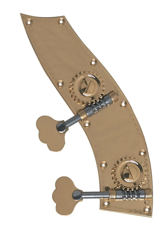 Rubner 210-100 Bass Mechanism for Double Bass Mechanism for Cello 4/4, Tyrolean Shape 1/8-1/16 Size, 2 Pieces, 4 Strings, Brass, Made in Germany