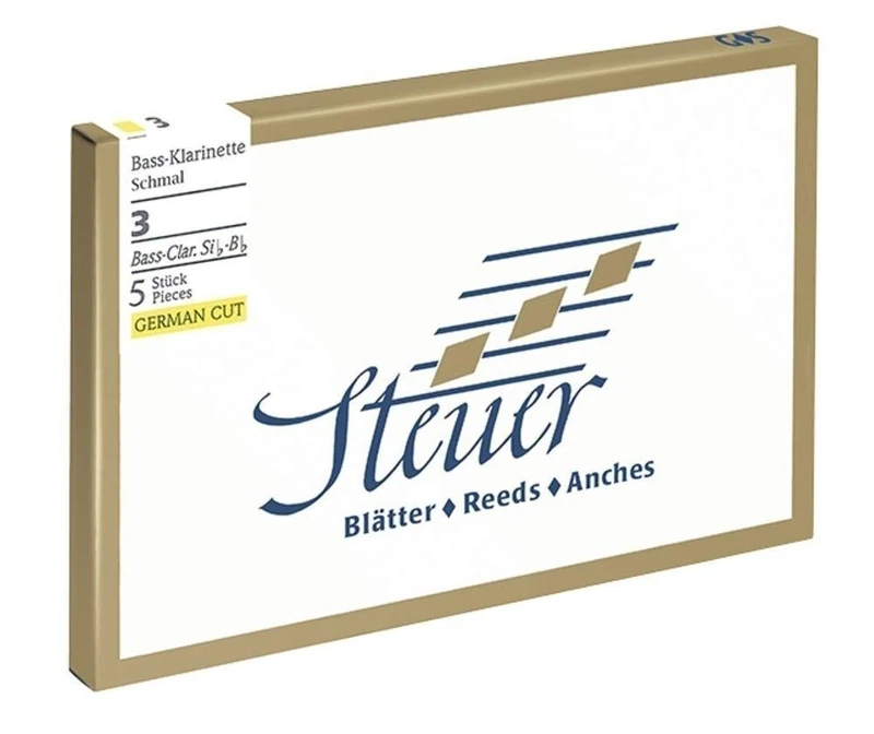 Steuer reed Bass Clarinet Solo White Line 4 German Cut Pack of 5