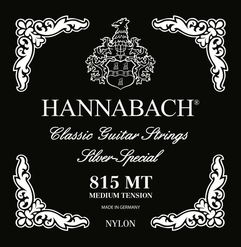 Hannabach 652773 Series 815 Silver Special ProfiPack for Classic Guitar Medium Tension String Set - Black