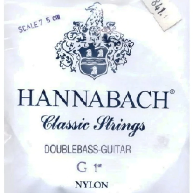 Hannabach Classical Guitar Strings Series 841 Medium Tension for Contrabass Guitar, silver-plated wound, scale 750 mm - set 4-string - 841MT4S