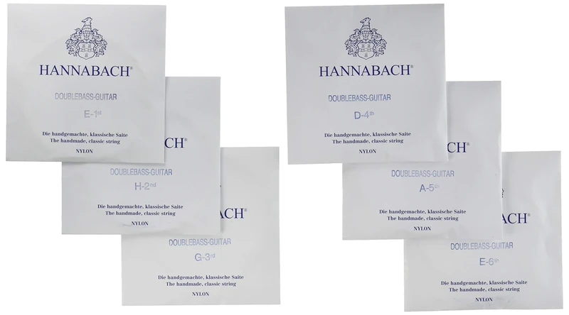 Hannabach Classical Guitar Strings Series 841 Medium Tension for Contrabass Guitar, silver-plated wound, scale 750 mm - set 6-string - 841MT6S