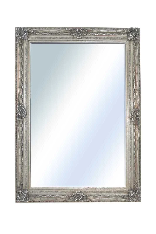 Large Silver Very Ornate Antique Style Wall Mirror 7Ft2 X 5Ft2 218cm X 158cm