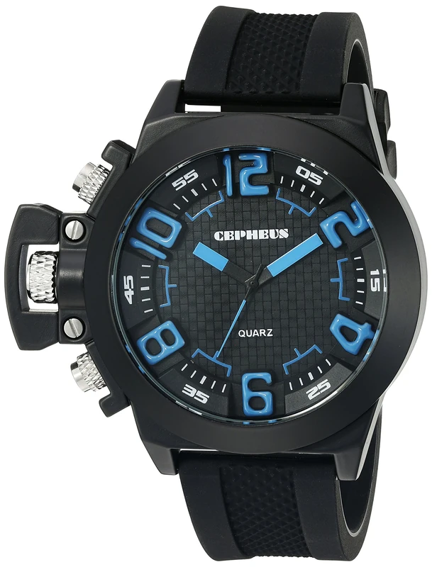 Cepheus Men's Quartz Watch with Black Dial Analogue Display and Black Silicone Strap CP901-622B