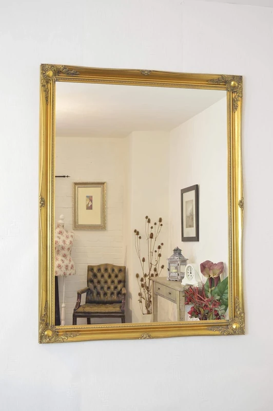Mirror 4Ft6 X 3Ft6 137cm X 107cm Large Gold Shabby Chic Ornate Big Wall Bargain, 137x107