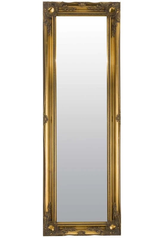 FRAMES BY POST 4FT6 X 1FT6 137CM X 46CM Large Gold Antique Ornate Design Dress Big Wall Mirror, 137x46x5