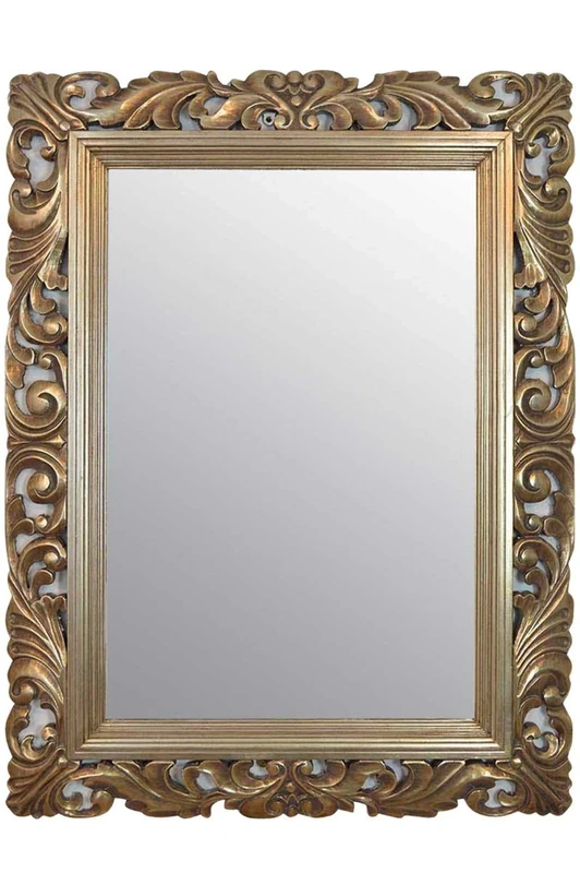 Mirror Large Silver Carved Solid Wood Frame Beautiful Antique Design 4Ft X 3Ft