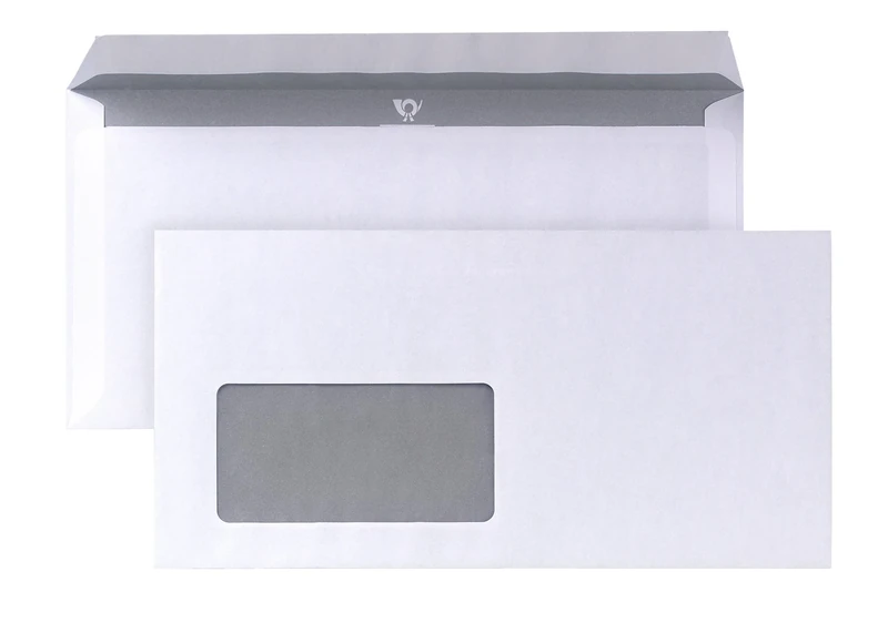 Post 02720150 Envelope DIN Long 110 x 220 mm 80 g White with Window, Pack of 1000