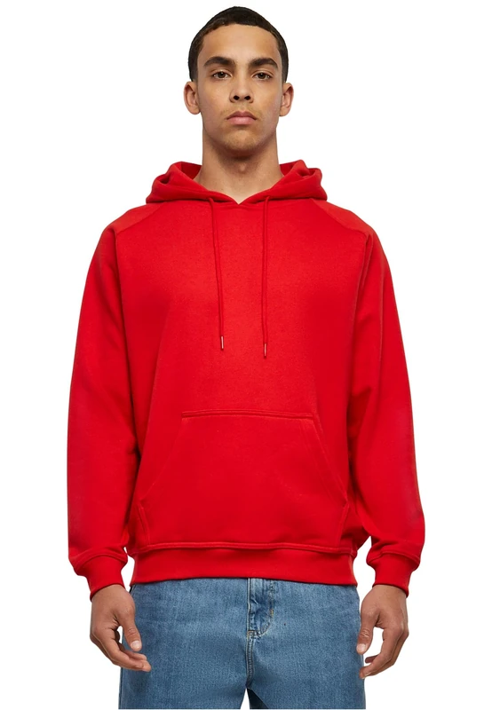 Urban Classics Men's Blank Hoody Jumper, Red, 5XL Plus