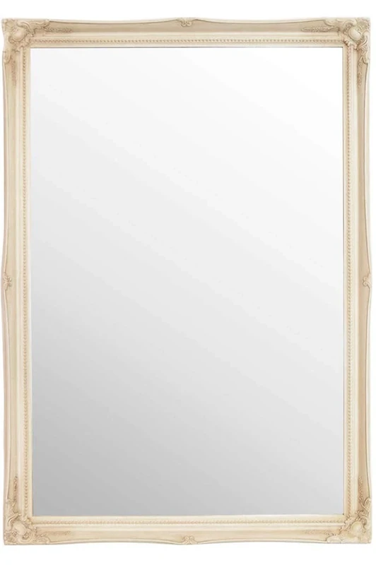 Mirror 3Ft4 X 2Ft4 102cm X 72cm Large Ivory Antique Design Ornate Wall Big New, Wood, 102 x 72
