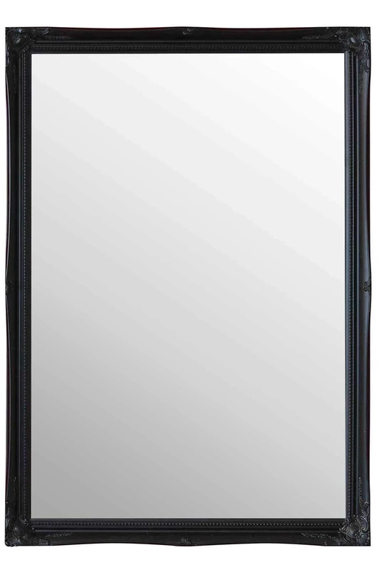 MirrorOutlet Large Black Antique Shabby Chic Wall Mounted Mirror 3Ft4 X 2Ft4, 102cm X 72cm, 102x72x4