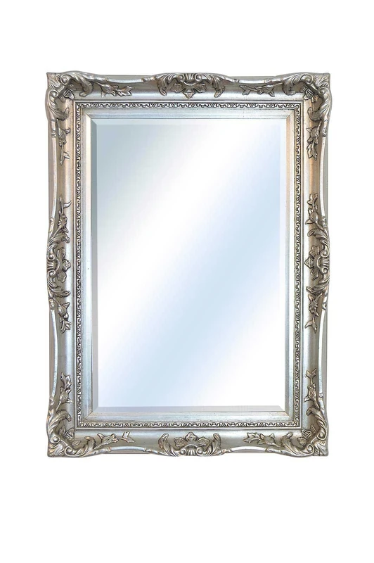 3Ft2 X 2Ft4 97x71cm Large Silver Ornate Antique Style Big Wall Mirror Overmantle