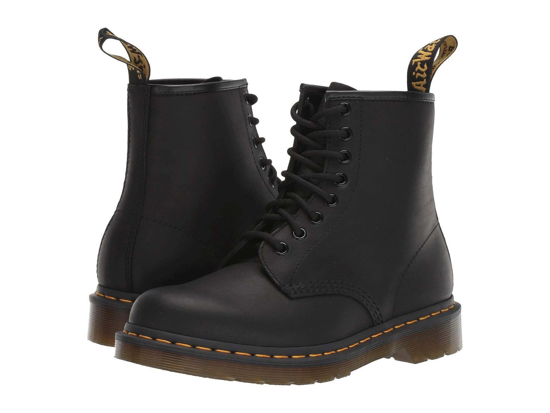 Dr. Martens Mens 8 Eye Boots, Black Greasy, 3 UK