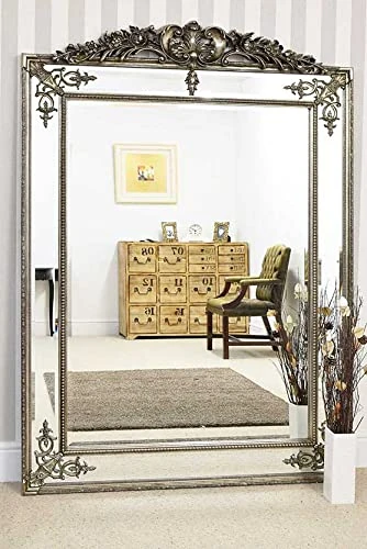 Silver Mirror Ornate Gilt Design 6ft4 x 4ft6
