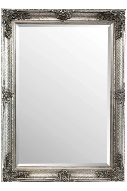 Mirror GL104-1 Shabby Chic Style Silver Antique Large Wall 3Ft8 X 2Ft8 (110cm X 80cm)