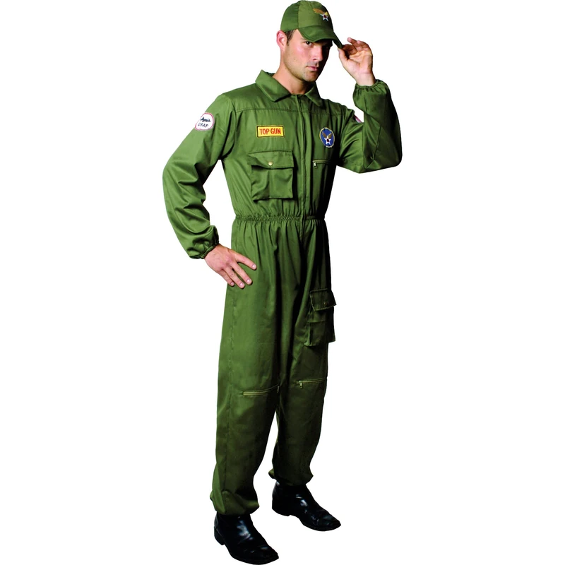 Dress Up America Top Gun Costume - Air Force Fighter Pilot Outfit for Adults