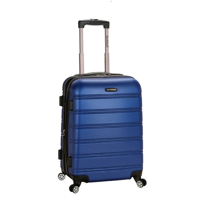 Rockland Melbourne Expandable Hard Shell Trolley, Blue, 3-Piece Set (20/24/28), Melbourne Expandable Hard Case