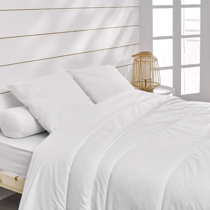Tradilinge Bleu Câlin Cotton Duvet, White, white, 240 x 220 cm