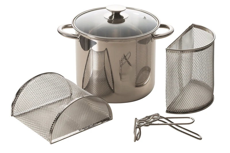 Excèlsa "Pasta Mix" Cooker/Strainer W/2 Baskets & Lid 2O Cm. W/Tongs