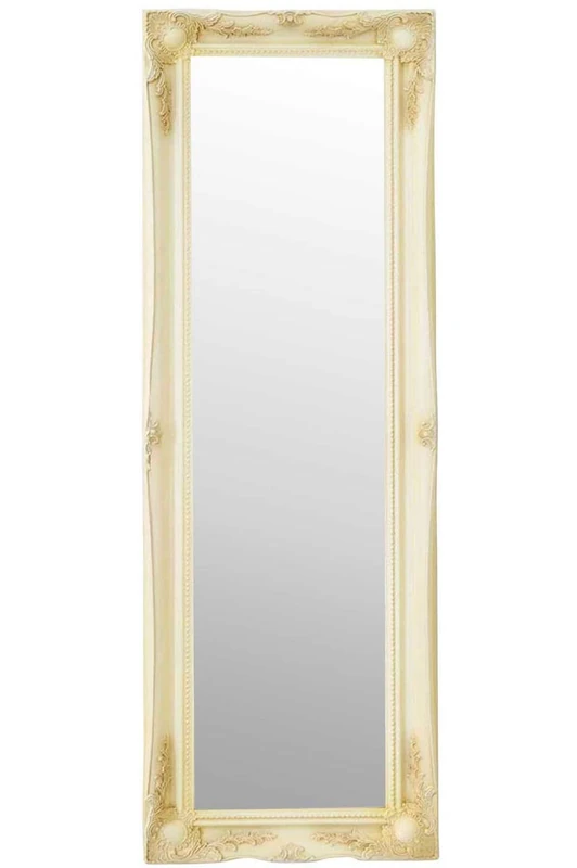 MirrorOutlet Large Ivory Ornate Antique Style Dress Big Wall Mirror 4Ft6 X 1Ft6 135cm X 45cm, 135x45x5