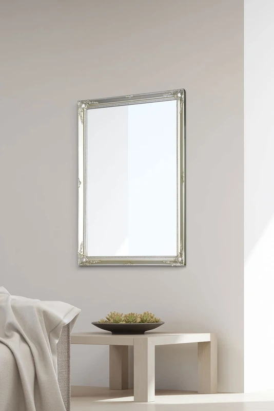 Large Decorative Antique Design Silver Wall Mirror 2Ft10 X 2Ft (86cm X 61cm) - Image 1
