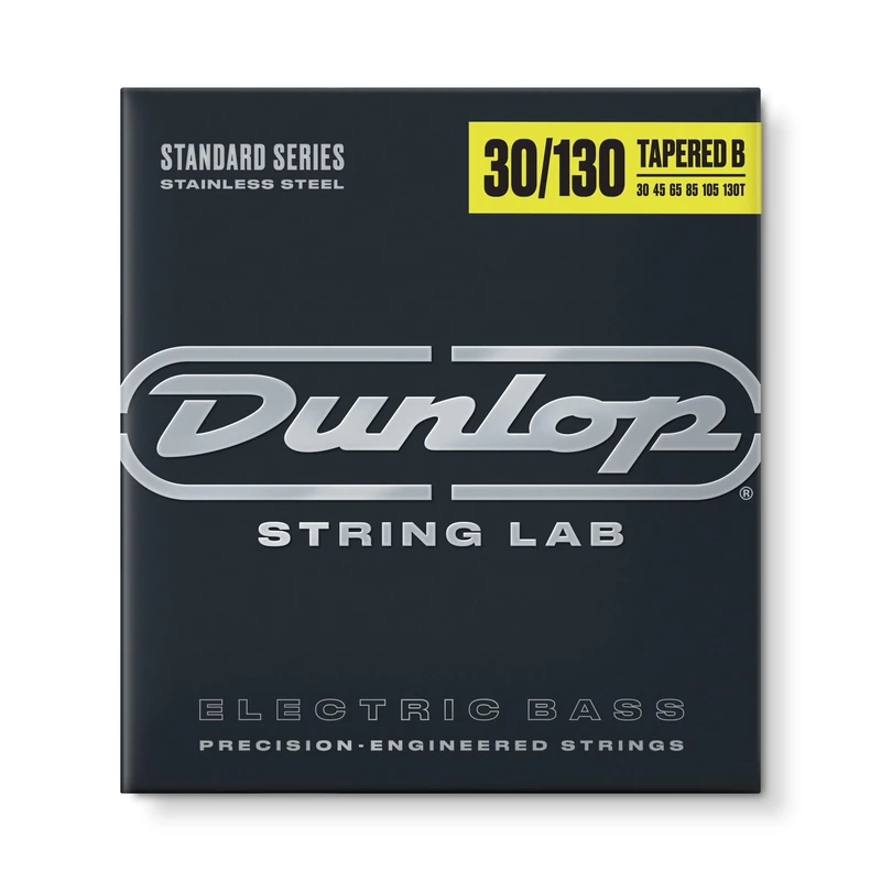 Jim Dunlop DBS30130T Stainless Steel Bass Strings w/Tapered B, Medium.030–.130, 6 Strings/Set - Image 1
