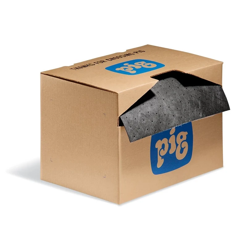 New Pig PIG Absorbent Mat Roll – Universal – Absorbs Oils, Coolants, Solvents & Water, 1 Roll, 46 m Length, 37.1 L Capacity, Keeps Floors Clean & Safe in Industrial Workspaces