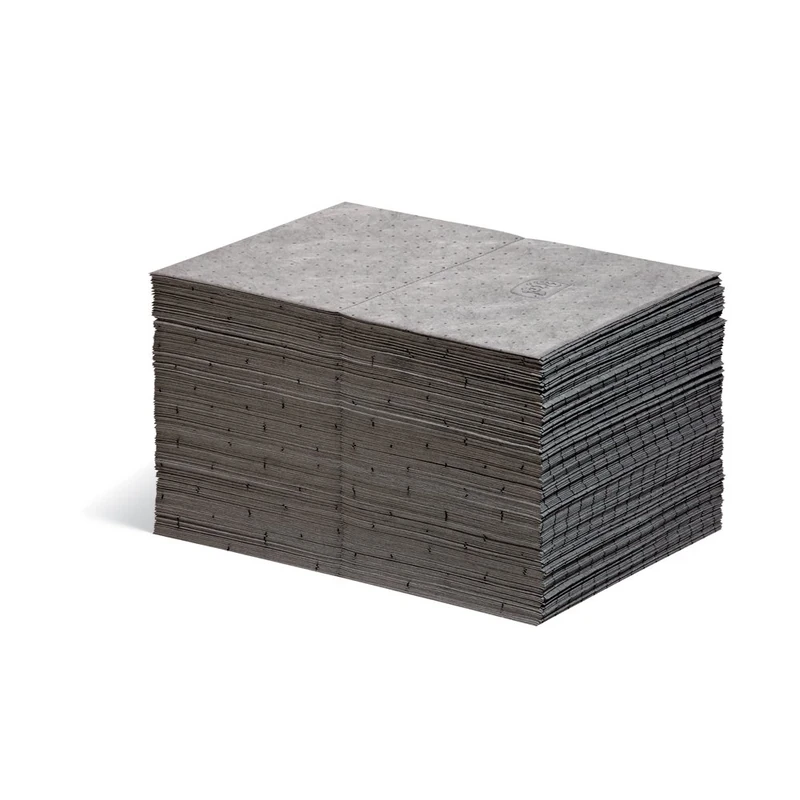 New Pig PIG Absorbent Mat Pads – Universal – Absorbs Oils, Coolants, Solvents & Water, Pack of 200, 83.6 L Capacity, Keeps Floors Clean & Safe in Industrial Workspaces