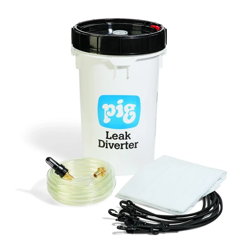 New Pig PIG Roof Leak Diverter Bucket Kit – Clear Polyethylene, 152cm x 152cm, Transparent, Diverts Leaks Safely Away from Floors & Equipment