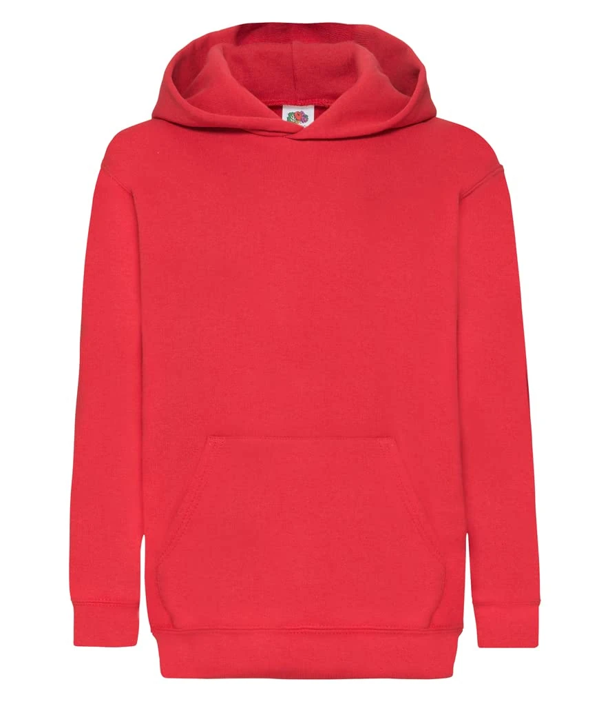 Fruit of the Loom, classic children's hooded sweatshirt, red, 128 (UK 7-8)