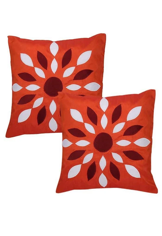 Rajrang Cushion Cover, Orange - Image 1