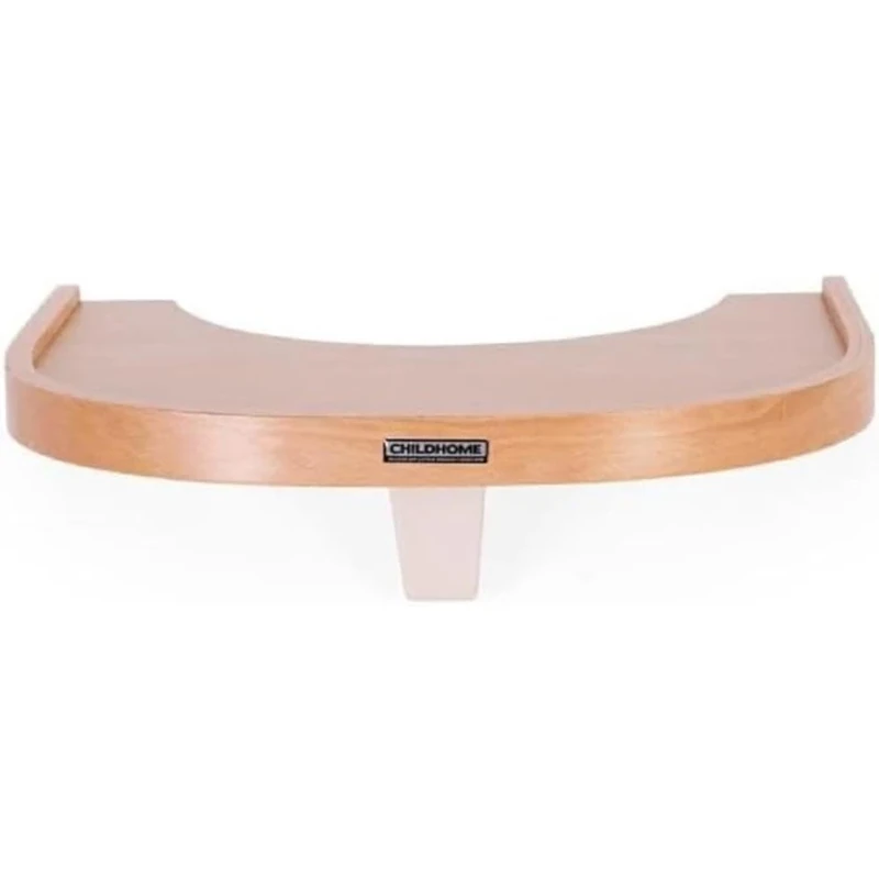 CHILDHOME, Tray for Evolu 2 High Chair, Adjustable in Depth, Easy to Install, with Silicone mat, Non-Slip, Easy to Clean, Colour Natural Wood