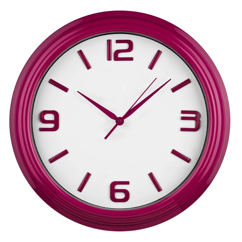 Premier Housewares Round Wall Clock - Raspberry