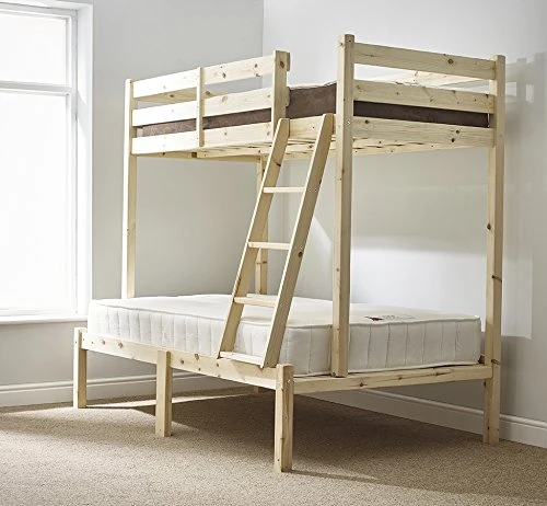 Strictly Beds and Bunks - Duchess Triple Sleeper Bunk Bed including Sprung Mattresses (20cm), 4ft 6 Double & 3ft Single