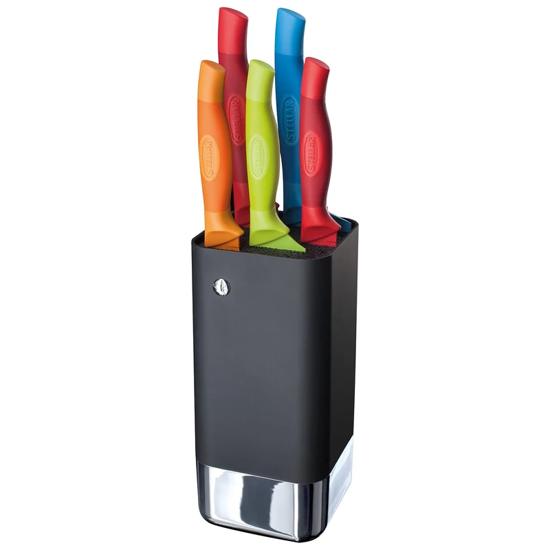 Stellar Horwood SH60L 5 PCE Knife Block Set, Black - Image 1