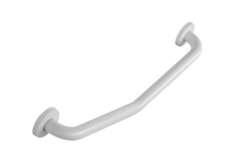 Croydex AP501322 Stainless Steel White Safety Support Rail Angled Grab Bar for Bathroom