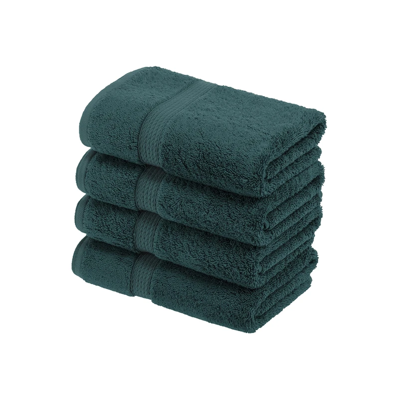 Superior 900 Gram 100% Premium Long-Staple Combed Cotton 4-Piece Hand Towel Set, Teal