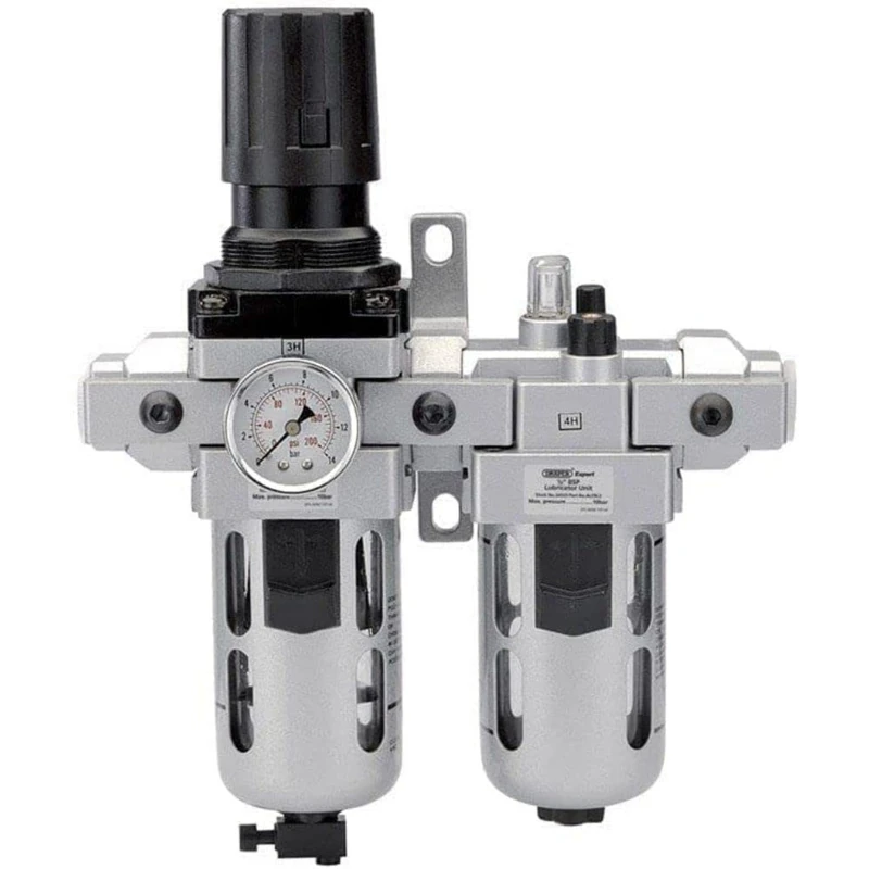 Draper 24333 Expert Combined Filter/Regulator/Lubricator Unit, 1/2" BSP, 30.3cm x 23.6cm x 10cm